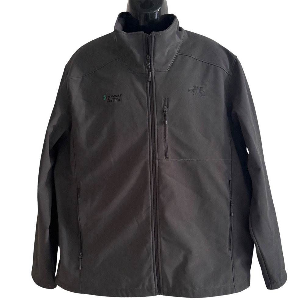 North Face WindWall Softshell Jacket Men XXL Gray Chevron Bigfoot First Oil Logo